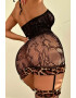 EFAYN.RO Lenjerie sexy dama set 3 piese rochie mulata cu fermoar si portjartiere chilot tanga si ciorapi plasa asortati model animal print EFAYN - Pled.ro