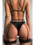 EFAYN.RO Lenjerie sexy dama set 3 piese sutien cupe triunghiulare si chilot tanga seducator cu portjartiere model senzual delicat tematica pretty and cute EFAYN - Pled.ro