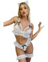 EFAYN.RO Lenjerie sexy dama set 3 piese sutien delicat provocator chilot si jartiere model cu acesorii fundite EFAYN - Pled.ro