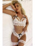 EFAYN.RO Lenjerie sexy dama set 3 piese sutien delicat provocator chilot si jartiere model cu acesorii fundite EFAYN - Pled.ro