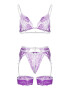 EFAYN.RO Lenjerie sexy dama set 3 piese sutien portjartier chilot si jartiere model senzual din dantela EFAYN - Pled.ro