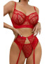 EFAYN.RO Lenjerie sexy dama set 3 piese sutien portjartier si chilot tanga model cu romburi EFAYN - Pled.ro