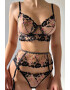 EFAYN.RO Lenjerie sexy dama set 3 piese sutien portjartiere si chilot tanga model floral tematica romantic nights EFAYN - Pled.ro