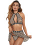 EFAYN.RO Lenjerie sexy dama set 3 piese sutien tip top cu prindere reglabila dupa gat chilot si fustita asortate model animal print sexy baby EFAYN - Pled.ro