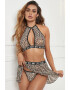 EFAYN.RO Lenjerie sexy dama set 3 piese sutien tip top cu prindere reglabila dupa gat chilot si fustita asortate model animal print sexy baby EFAYN - Pled.ro