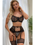 EFAYN.RO Lenjerie sexy dama set 4 piese sutien portjartier chilot si jartiere model semitransparent cu accesorii metalice EFAYN - Pled.ro