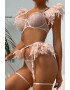 EFAYN.RO Lenjerie sexy dama set 4 piese sutien si chiloti accesorizate cu lant si pene model fashion provocator tematica ready to fly EFAYN - Pled.ro