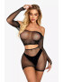 EFAYN.RO Lenjerie sexy din 2 piese set erotic transparent cu detalii sclipitoare EFAYN - Pled.ro