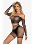 EFAYN.RO Lenjerie sexy din 2 piese set erotic transparent cu detalii sclipitoare EFAYN - Pled.ro