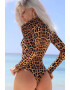 EFAYN.RO Lenjerie sexy maneca lunga inchidere cu fermoar slip brazilian imprimeu animal print EFAYN - Pled.ro