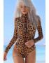 EFAYN.RO Lenjerie sexy maneca lunga inchidere cu fermoar slip brazilian imprimeu animal print EFAYN - Pled.ro