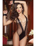 EFAYN.RO Lenjerie sexy tip body erotic decolteu adanc in V cu detalii argintii accesorizat cu bratari si lant EFAYN - Pled.ro