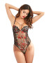 EFAYN.RO Lenjerie tip body sexy dantela cu motiv floral EFAYN - Pled.ro