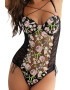 EFAYN.RO Lenjerie tip body sexy dantela si plasa motiv floral EFAYN - Pled.ro