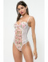 EFAYN.RO Lenjerie tip body sexy dantela si plasa motiv floral EFAYN - Pled.ro