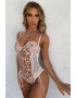 EFAYN.RO Lenjerie tip body sexy dantela si plasa motiv floral EFAYN - Pled.ro