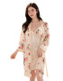 EFAYN.RO Pijama dama set 2 piese rochie scurta si halat asortat model cu imprimeu floral sexy tematica flower lady EFAYN - Pled.ro