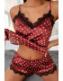 EFAYN.RO Pijama dama sexy set 2 piese maieu si pantalon scurt cu buline mici albe EFAYN - Pled.ro