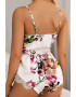 EFAYN.RO Pijama dama tip body sexy accesorizat cu dantela cu imprimeu floral EFAYN - Pled.ro