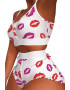 EFAYN.RO Pijama sexy dama set 2 piese top tip bustiera si pantaloni scurti model cu imprimeu grafic EFAYN - Pled.ro