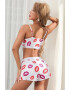 EFAYN.RO Pijama sexy dama set 2 piese top tip bustiera si pantaloni scurti model cu imprimeu grafic EFAYN - Pled.ro