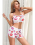 EFAYN.RO Pijama sexy dama set 2 piese top tip bustiera si pantaloni scurti model cu imprimeu grafic EFAYN - Pled.ro