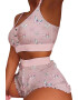 EFAYN.RO Pijama sexy dama set 2 piese top tip bustiera si pantaloni scurti model cu imprimeu grafic EFAYN - Pled.ro