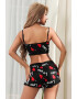 EFAYN.RO Pijama sexy dama set 2 piese top tip bustiera si pantaloni scurti model cu imprimeu grafic EFAYN - Pled.ro