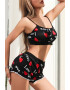 EFAYN.RO Pijama sexy dama set 2 piese top tip bustiera si pantaloni scurti model cu imprimeu grafic EFAYN - Pled.ro