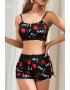 EFAYN.RO Pijama sexy dama set 2 piese top tip bustiera si pantaloni scurti model cu imprimeu grafic EFAYN - Pled.ro