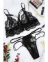 EFAYN.RO Set erotic lenjerie sexy 2 piese sutien si chilot tanga negru EFAYN - Pled.ro