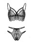 EFAYN.RO Set erotic lenjerie sexy 2 piese sutien si chilot tanga negru EFAYN - Pled.ro