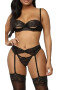 EFAYN.RO Set lenjerie sexy 3 piese din dantela sutien tanga si portjartier EFAYN RO - Pled.ro