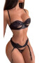 EFAYN.RO Set lenjerie sexy 3 piese din dantela sutien tanga si portjartier EFAYN RO - Pled.ro