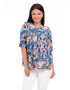 Eranthe 888122717-Bluza Dama Ampla cu flori Albastra - Pled.ro