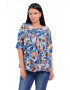 Eranthe 888122717-Bluza Dama Ampla cu flori Albastra - Pled.ro