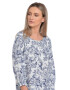 Eranthe 888140569-Bluza Dama Alb Bleumarin Ampla cu model - Pled.ro