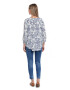 Eranthe 888140569-Bluza Dama Alb Bleumarin Ampla cu model - Pled.ro