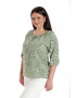 Eranthe 888142602-Bluza Dama IE Verde cu imprimeu floral si maneca 3 sferturi - Pled.ro