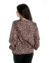 Eranthe 888144258-Bluza Dama cu Decolteu in V Satin Leopard Maro - Pled.ro