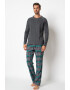 ESPRIT Bodywear Pantaloni de pijama din flanel in carouri si bluza de bumbac organic - Pled.ro