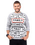 FAMILYSTA® Bluza de trening cu imprimeu text si maneci raglan Wishes - Pled.ro