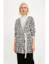 FINN FLARE Cardigan cu animal print si cordon in talie - Pled.ro