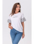 FOLD YOUR MIND Tricou din amestec de bumbac cu maneci cu volane - Pled.ro