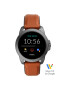 Fossil Ceas smartwatch Brown Leather Grey - Pled.ro