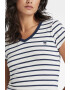 G-STAR Tricou slim fit din bumbac organic cu decolteu in V si model cu dungi - Pled.ro