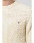 Gant Pulover de bumbac organic cu model torsade - Pled.ro