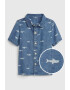 GAP Camasa din material chambray cu maneci scurte - Pled.ro