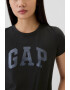 GAP Tricou de bumbac cu decolteu la baza gatului si imprimeu logo - Pled.ro