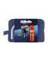 Gillette Set cadou Proglide: Aparat de ras + 1 Lama de rezerva + Gel de ras Fusion Ultra Sensitive 200 ml + Trusa de voiaj - Pled.ro